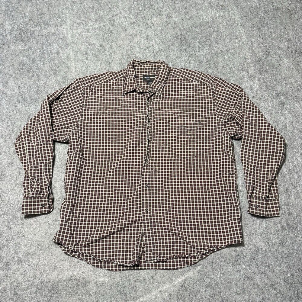 Vintage 90s Eddie Bauer Plaid Flannel Shirt Mens XL Cotton Button Down Gorpcore